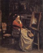 Jean Baptiste Camille  Corot The Studio oil painting on canvas